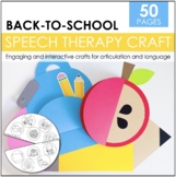 Articulation and Language Speech Therapy Crafts - Back to School