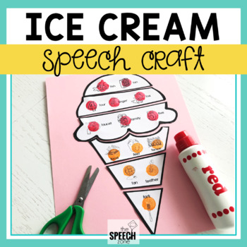 Preview of Articulation and Language Summer Ice Cream Cone Speech Craft