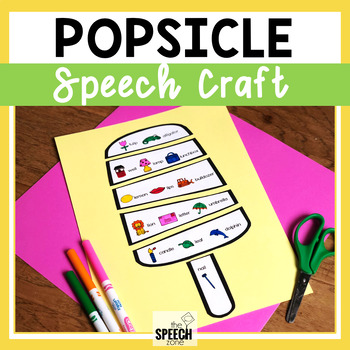 Preview of Articulation and Language Summer Speech Craft Popsicle