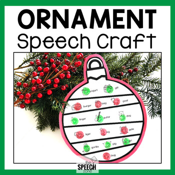 Preview of Articulation and Language Winter Christmas Holiday Ornament Speech Craft