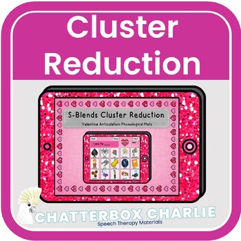Preview of Articulation and Phonological Mats Cluster Reduction Valentine's Day Boom Cards