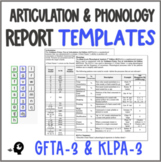 Articulation and Phonology Speech Report Templates