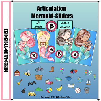 Articulation: /b/ (Initial) Mermaid Word sliders by ...