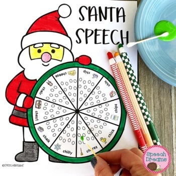 Preview of Articulation for 100 trials: Christmas Santa Speech Therapy Worksheets
