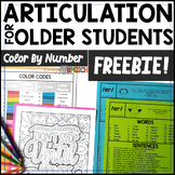 Articulation for Older Students - Color By Number /vocalic