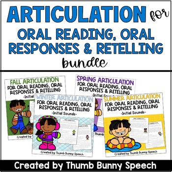 Preview of Articulation for Oral Reading, Oral Responses, and Retelling Bundle