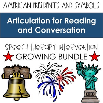 Preview of Articulation Stories for Speech Therapy: American Presidents and Symbols