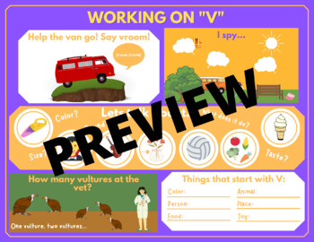 Preview of Articulation mat - v words - /v/ sound - Speech Therapy