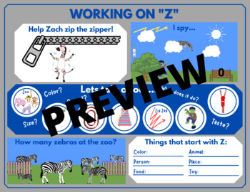 Preview of Articulation mat - z words - /z/ sound - Speech Therapy