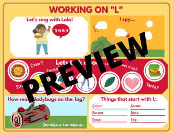 Preview of Articulation met - l words - /l/ sound - Speech Therapy