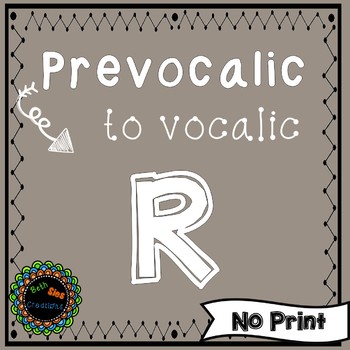 Preview of Articulation of Prevocalic to Vocalic R, Speech No Print distance learning