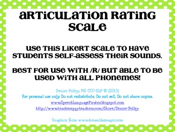 Preview of Articulation self-rating scale