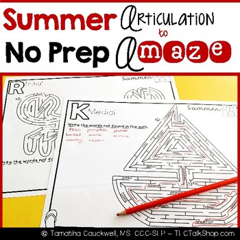 Preview of Articulation to A-Maze: Summer Edition