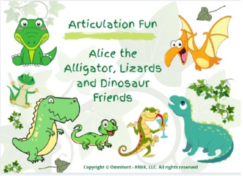 Preview of Articulation with Alice the Alligator, Lizards and Dinosaurs. Speech Therapy Fun