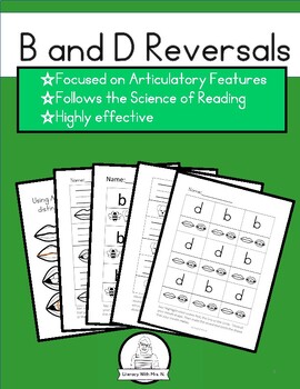 Preview of Articulatory Features:  B and D Reversal worksheets - Science of Reading