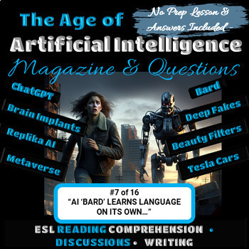 Preview of Artificial Intelligence Article#7 ESL Reading Comprehension Conversation Writing