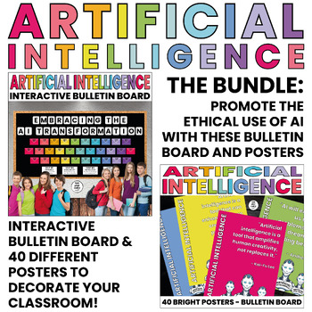 Preview of Artificial Intelligence Bulletin Board | Posters | Decor | BRIGHT BUNDLE