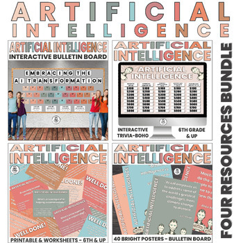 Preview of Artificial Intelligence Bulletin | Posters | Game | Decor | BOHO BUNDLE