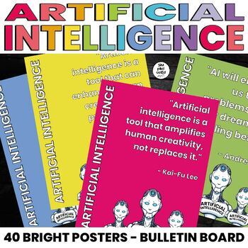 Preview of Artificial Intelligence Inspirational Quotes | Posters | Bulletin Board | BRIGHT