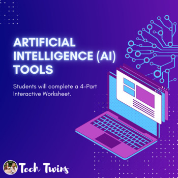 Preview of Artificial Intelligence (AI) 4-Part Interactive Worksheet & Answer Keys