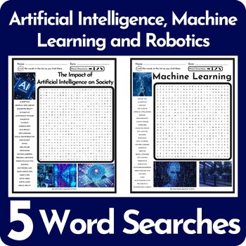Preview of Artificial Intelligence, Machine Learning and Robotics Word Search Puzzle BUNDLE
