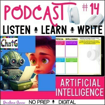 Preview of Artificial Intelligence Podcast Listening and Writing Activities 