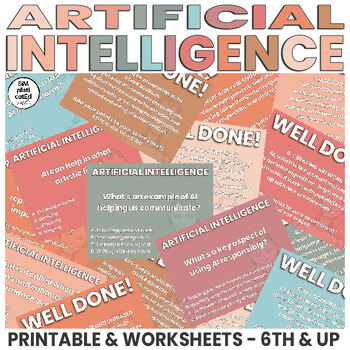 Preview of Artificial Intelligence Printable Game | Trivia Questions| Worksheets | BOHO