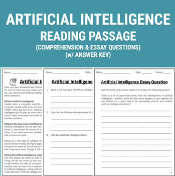 Preview of Artificial Intelligence Reading Passage