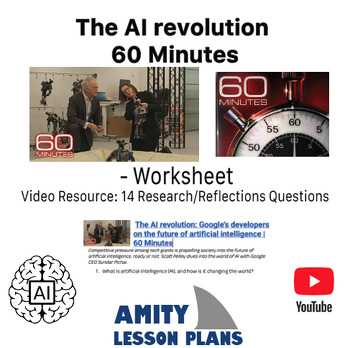 Preview of Artificial Intelligence Revolution 60 Minutes AI Worksheet (April 2023 Episode)