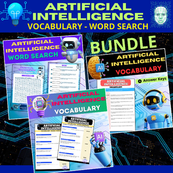 Preview of Artificial Intelligence Vocabulary Word Search / Activity Worksheet Bundle
