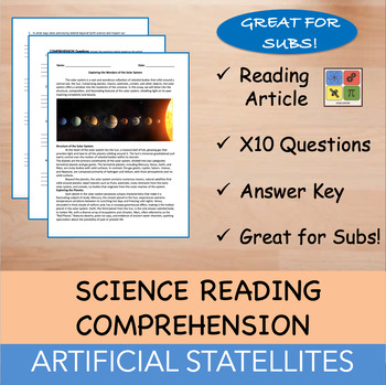 Preview of Artificial Satellites - Reading Passage x 10 Questions - 100% EDITABLE