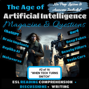 Preview of Artificial intelligence Article#2 ESL Reading Comprehension Conversation Writing