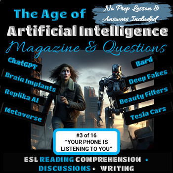 Preview of Artificial intelligence Article#3 ESL Reading Comprehension Conversation Writing