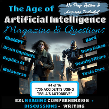 Preview of Artificial intelligence Article#4 ESL Reading Comprehension Conversation Writing