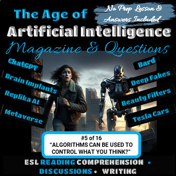 Preview of Artificial intelligence Article#5 ESL Reading Comprehension Conversation Writing