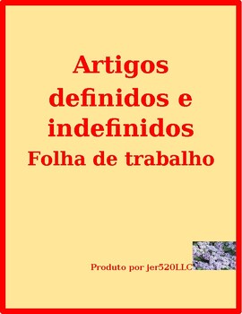 Preview of Artigos definidos e indefinidos com os materais escolares Portuguese Worksheet