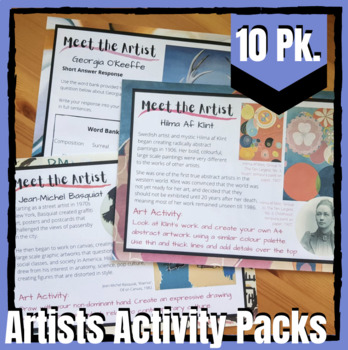 Artist Activity Pack No. 2 by Arty Aus | Teachers Pay Teachers