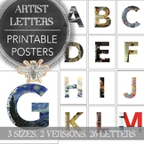 Artist Alphabet Letters, Printable Poster Pack: 26 Letters