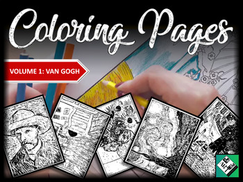 Preview of Artist Coloring Pages: Van Gogh (Great for early finishers, free art & sub plan)