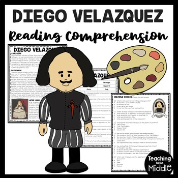 Preview of Artist Diego Velazquez Reading Comprehension Worksheet Art History