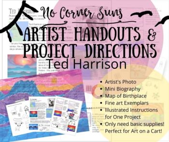 Preview of Artist Handout & Step-by-Step Art Project: Ted Harrison Yukon Landscape