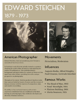 Preview of Artist Info Sheet - Edward Steichen, Photographer