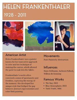 Preview of Artist Info Sheet - Helen Frankenthaler
