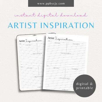 Preview of Artistic Inspirations Tracker | Creative Vision Idea Exploration Log