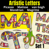 Artist Names Bulletin Board Letters - Artistic Letters - Set 1