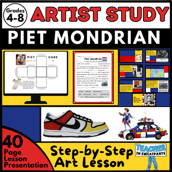 Artist Piet Mondrian - Painting Lesson and Artist Study | TPT