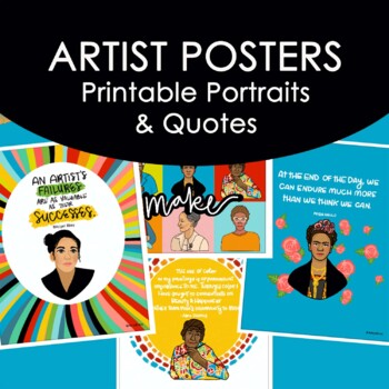 Preview of Artist Posters with Art History Artist Quotes