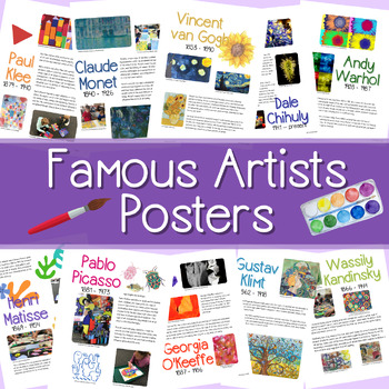 Artist Posters for Preschool and Kindergarten -- Set of 10 by Yogalore