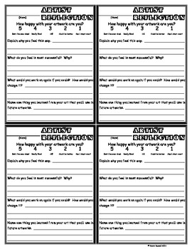 Preview of Artist Reflection sheets