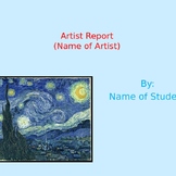 Artist Report PowerPoint